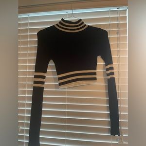 ASOS black and white striped cropped sweater. Super cute!!!  🖤